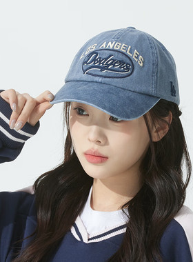 MLB运动帽男女同款棒球帽撞色字母复古遮阳帽休闲鸭舌帽3ACPV165N