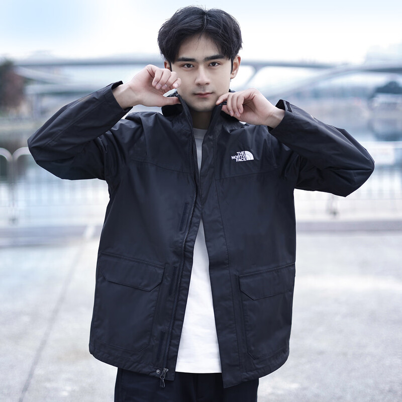 北面男子户外拒水防风冲锋衣外套