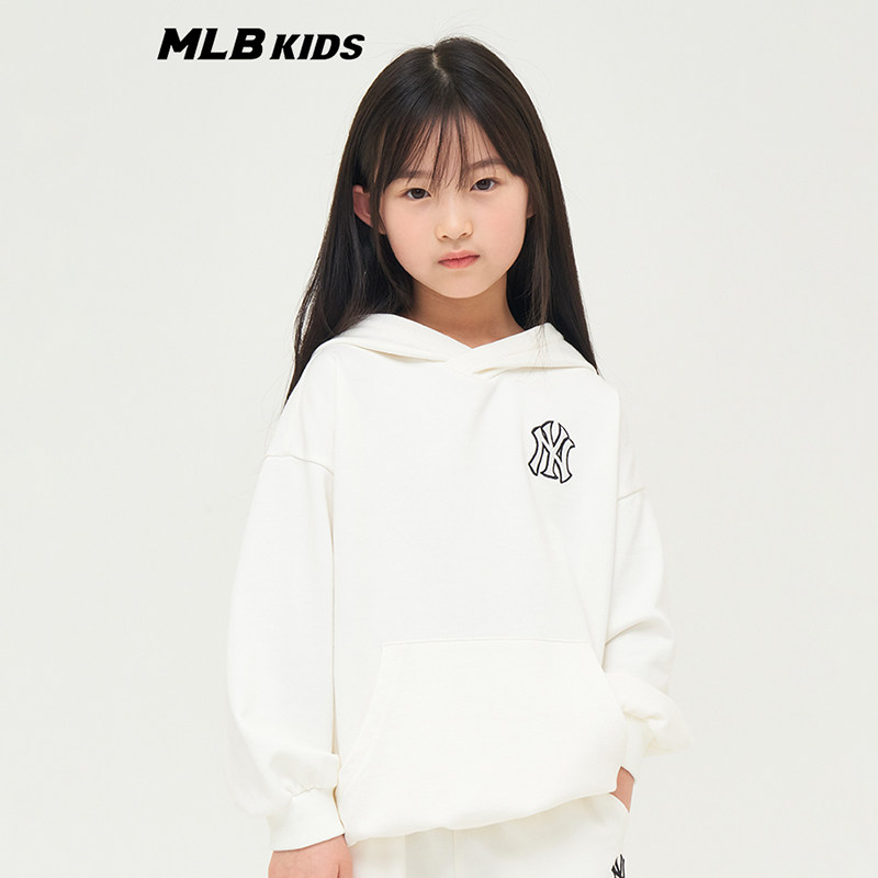 MLB卫衣男童女童秋冬季NY小标运动连帽休闲套头上衣7AHDB0144