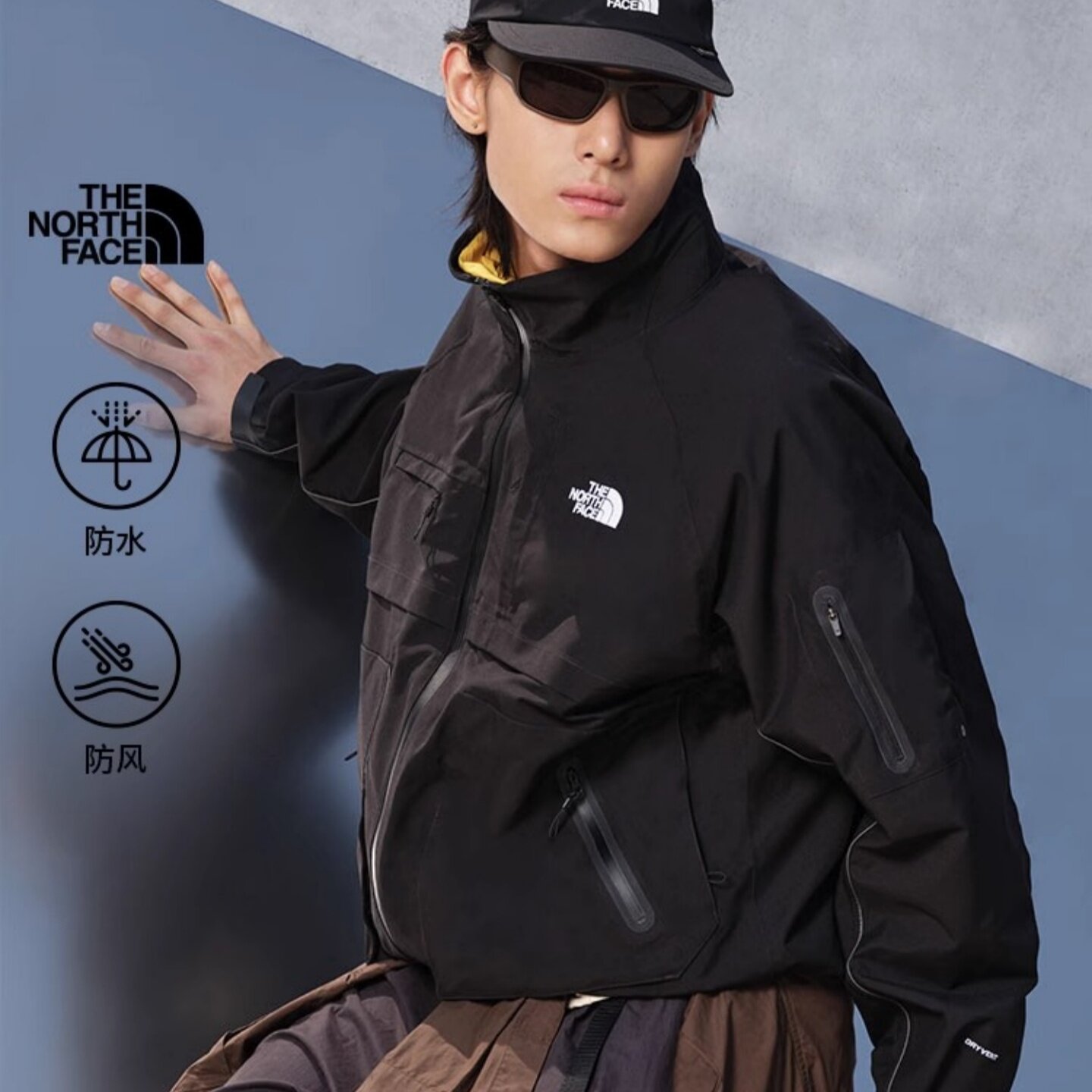 北面男士防水透气硬壳冲锋衣