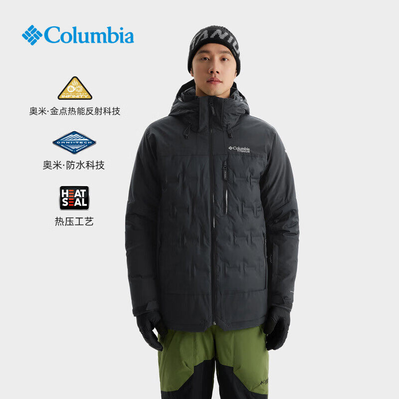 Columbia哥伦比亚秋冬季户外男钛金无缝热压防水滑雪羽绒服WE0254
