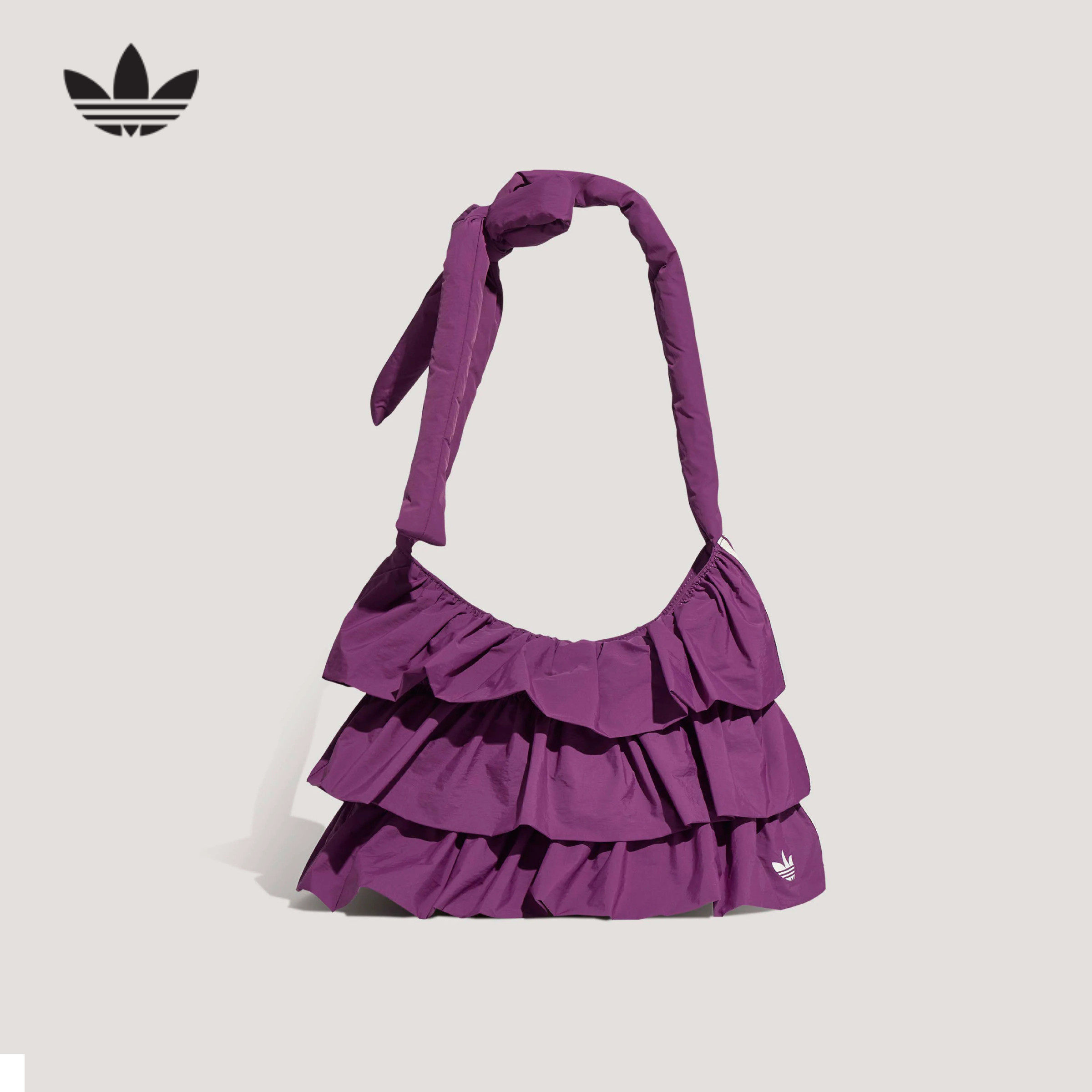 adidas阿迪达斯时尚女包腋下包荷叶边提拎包2026春女单肩包IA8912