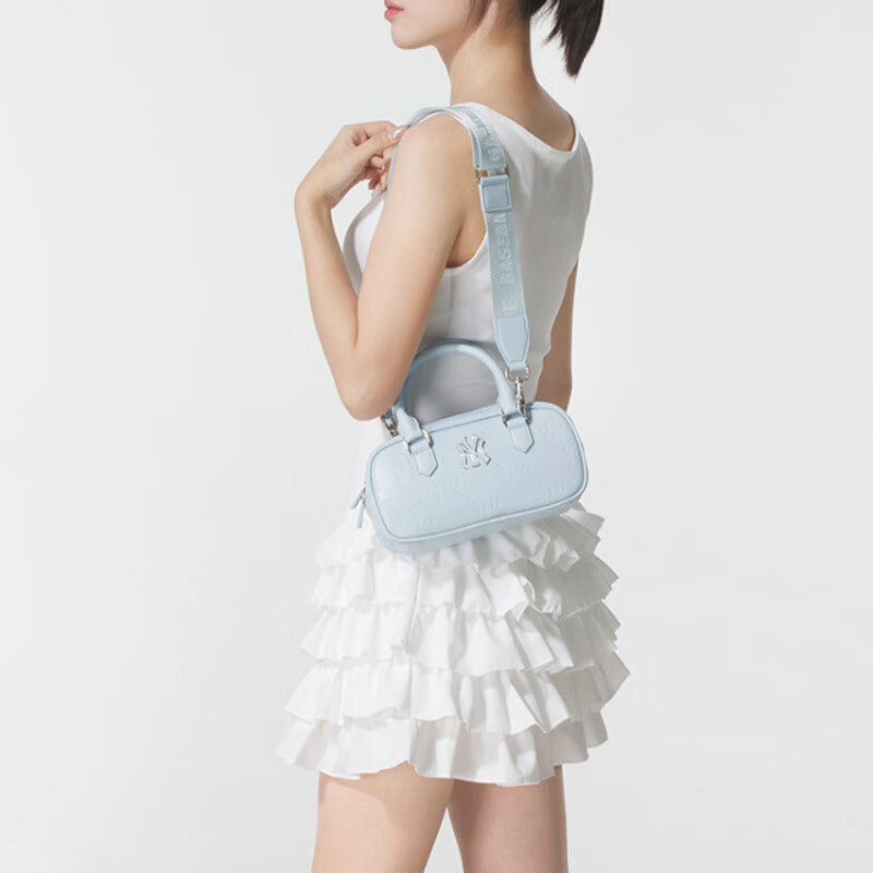 MLB单肩包男女童25秋NY钻石老花学院风手提包斜挎包7ACRMD55N