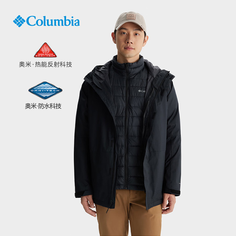 哥伦比亚冲锋衣男款银点防水透气