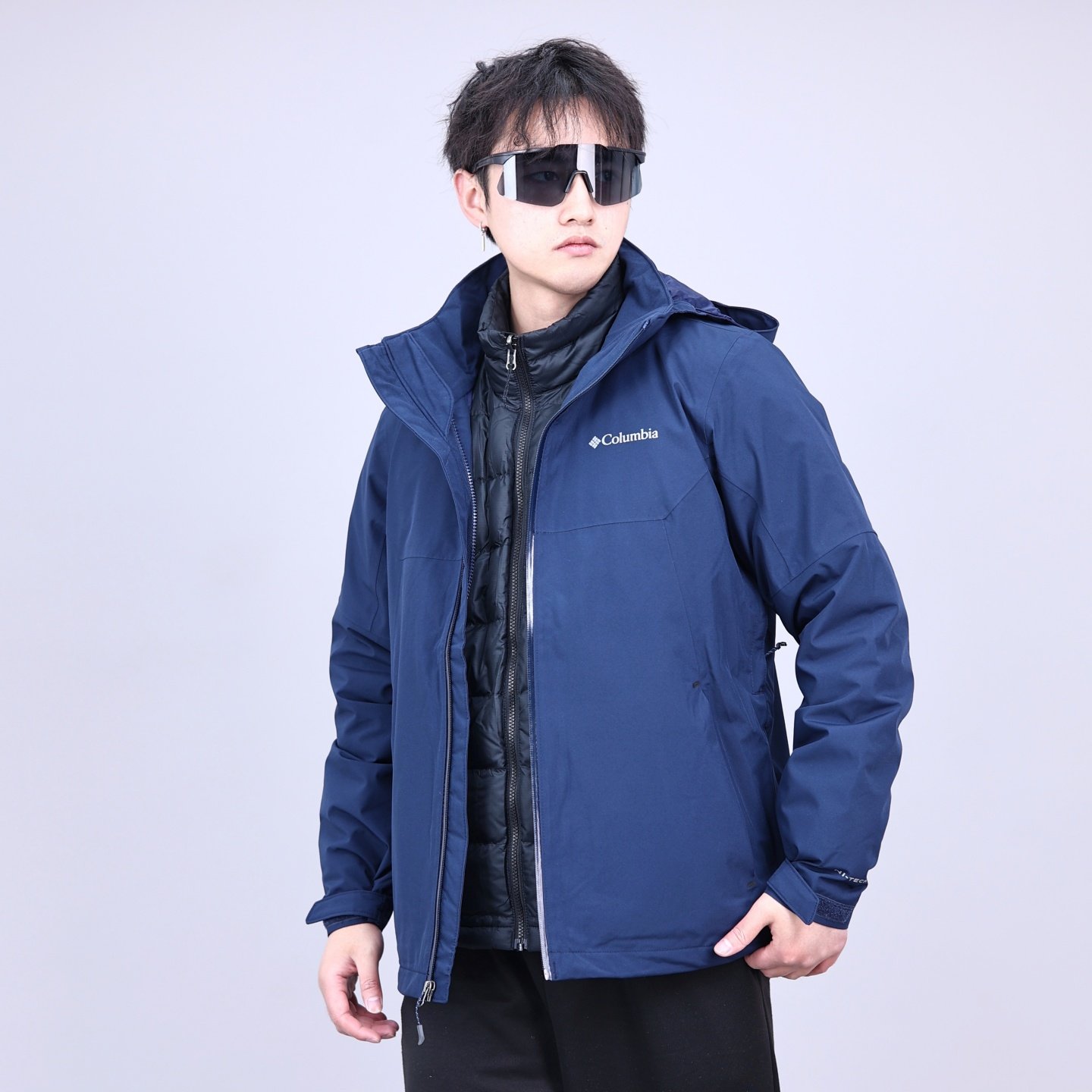 哥伦比亚男三合一防水保暖冲锋衣