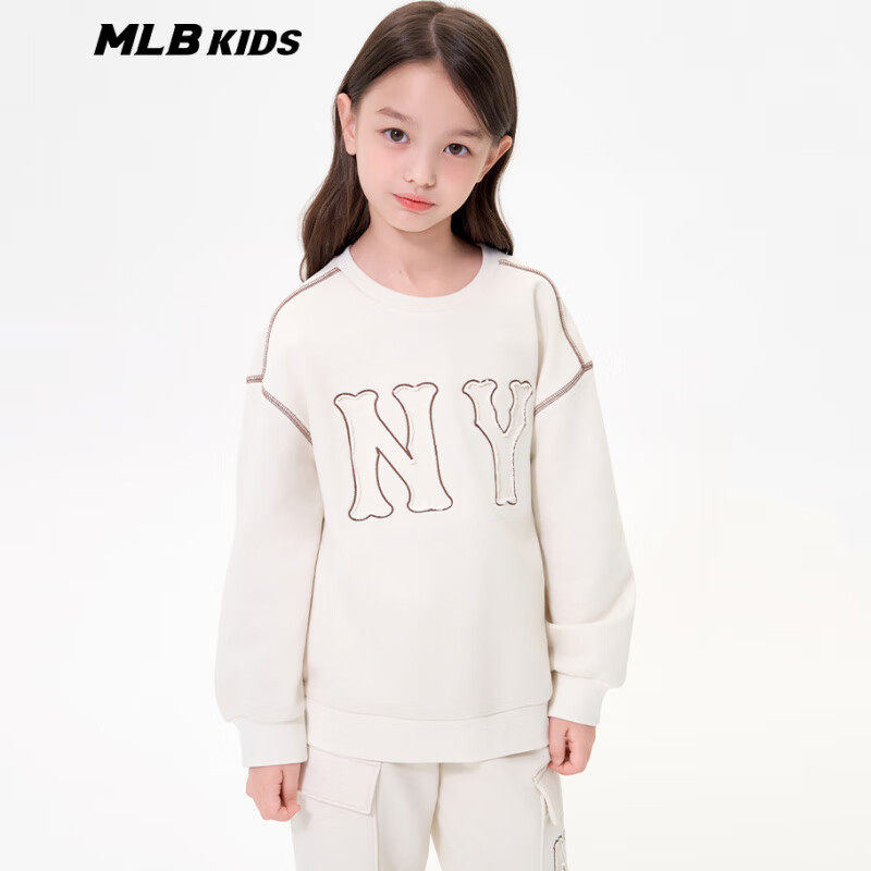 MLB男女童装25秋冬NY大标男女儿童COOPERS圆领运动卫衣7AMTB1154