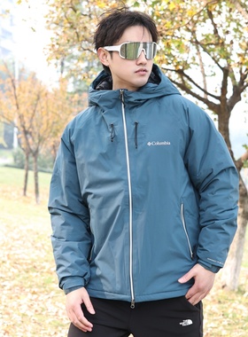Columbia哥伦比亚羽绒服男25秋冬新款防水金点热能保暖外套XE5842