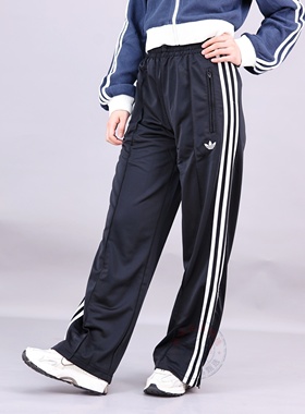 Adidas阿迪达斯三叶草女裤25新款三条纹宽松直筒运动长裤KB2467