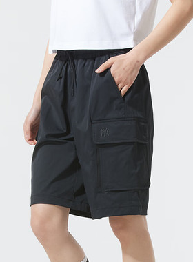 MLB男女同款运动裤潮流复古时尚透气休闲裤口袋梭织短裤3ASMB0653