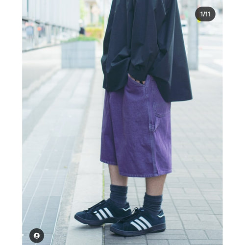 日单美式复古工装多袋牛仔三本针