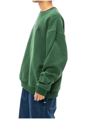 日线 RVCA 美式Vintage学院风 街头滑板冲浪 宽松圆领 卫衣