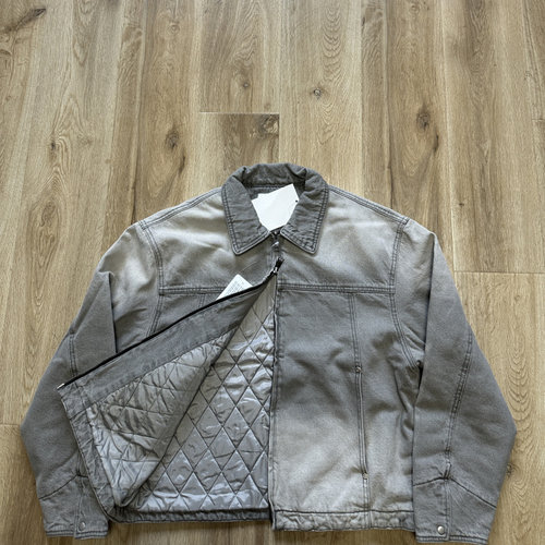 美式复古工装帆布绗棉夹克女款