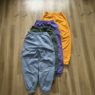 纯棉毛圈成染水洗束口男女卫裤