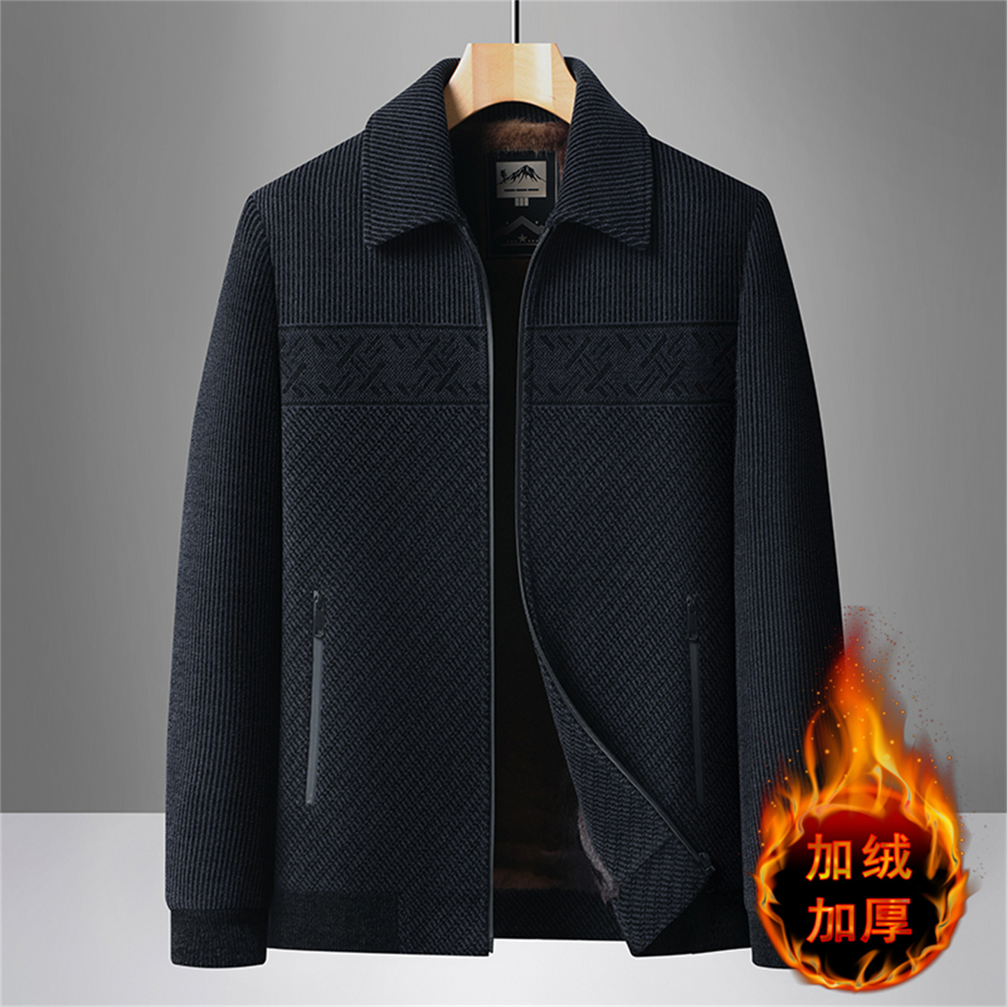 秋冬季新款加绒加厚保暖棉衣