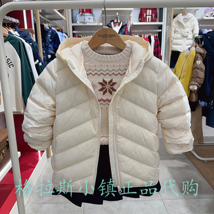 Elandkids衣恋童装专柜正品25冬款女童三防羽绒服外套EKJDF4T25K