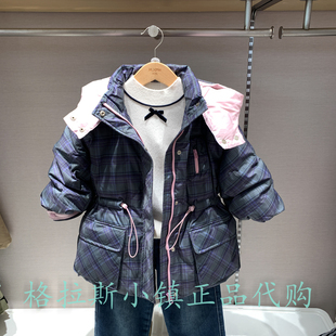 M.Latin马拉丁童装特惠冬女童三防连帽收腰羽绒服外套124114739W