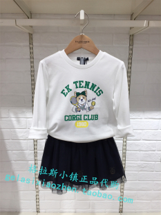 Elandkids衣恋童装 女童圆领小狗长袖 23秋新款 专柜正品 T恤LAD3822B