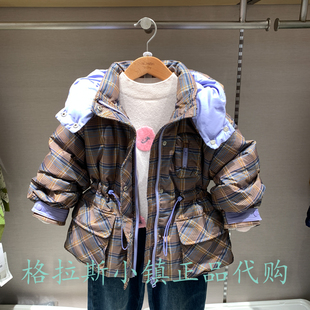M.Latin马拉丁童装特价冬款女童三防收腰中长款羽绒服123114716T