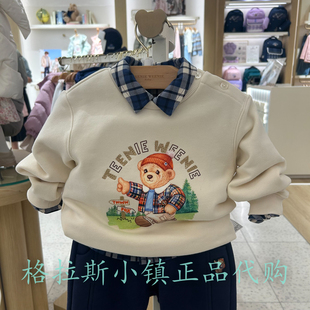 TeenieWeenie婴童专柜正品25冬新款男宝可爱加绒卫衣T0MW254T10A
