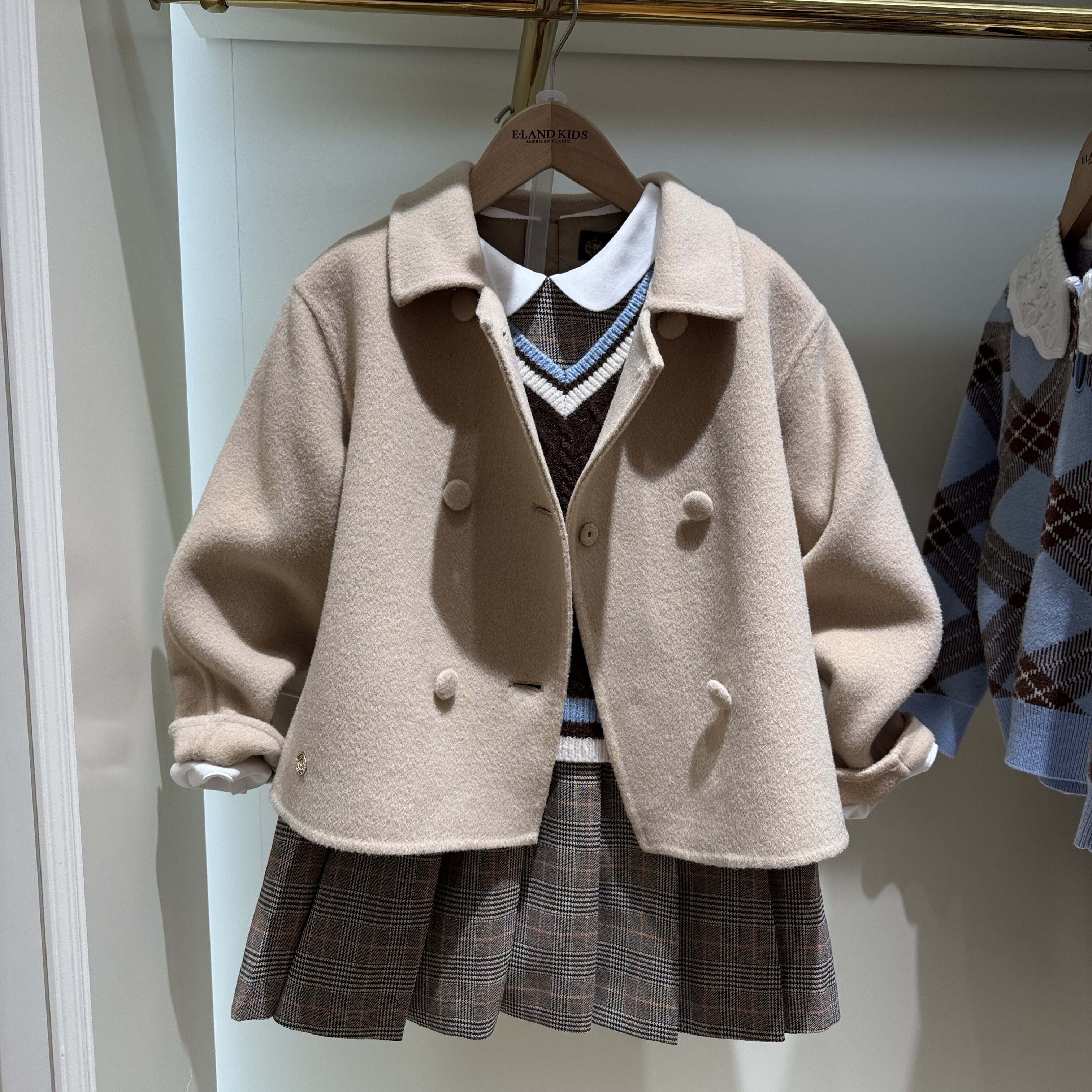 衣恋童装正品款女童毛呢大衣外套