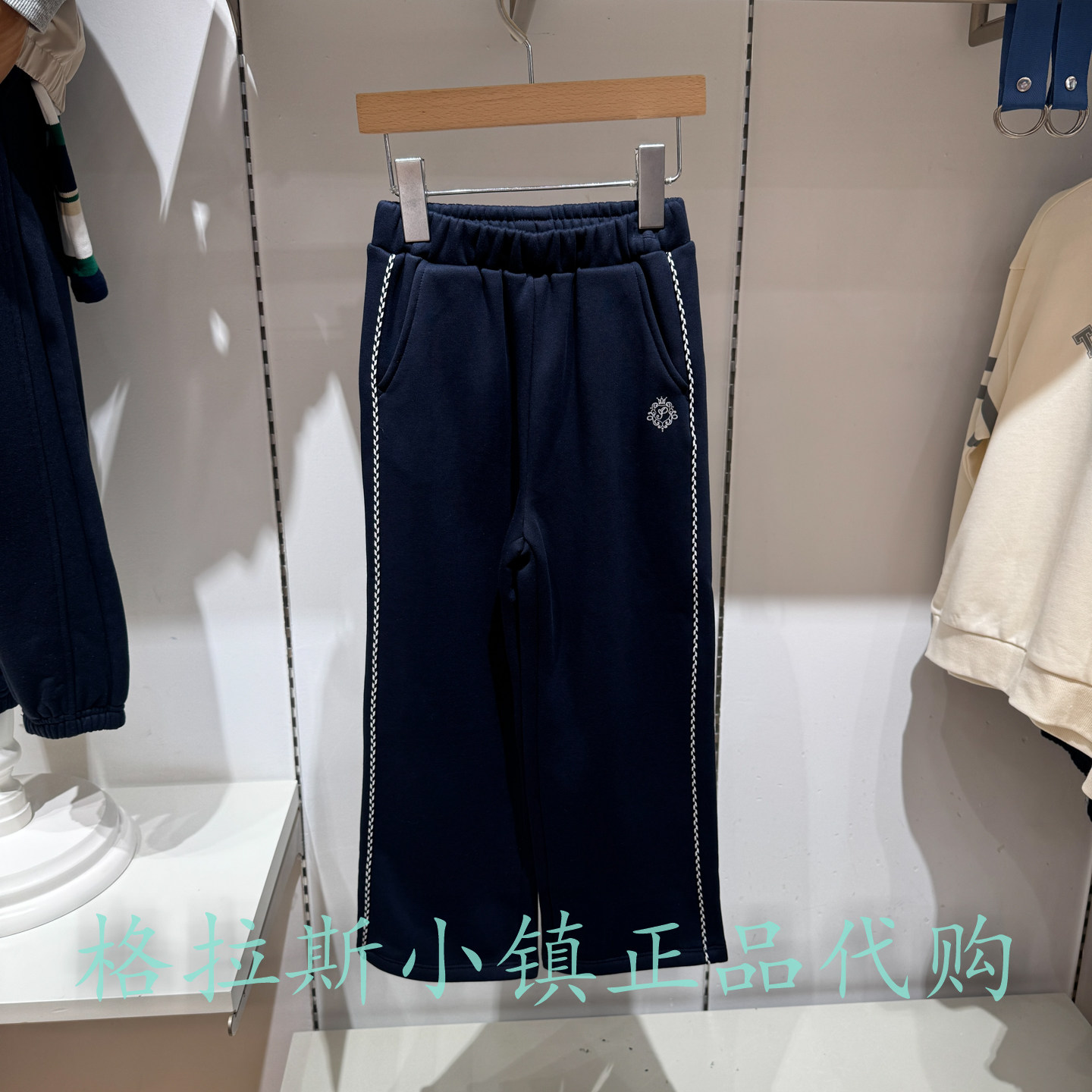 Polowalk童装冬女加绒直筒休闲裤