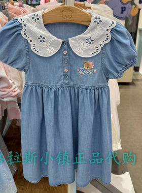 PawinPaw童装专柜正品26夏女童翻领冰感防晒牛仔连衣裙PCOJG6422E