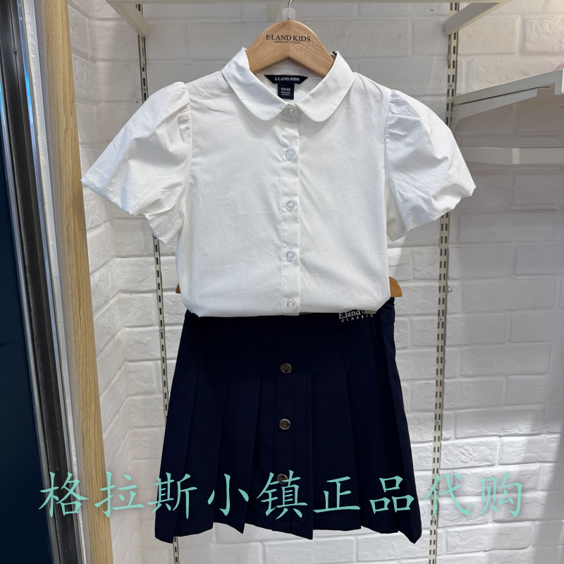 衣恋童装正品夏女童花苞短袖衬衫