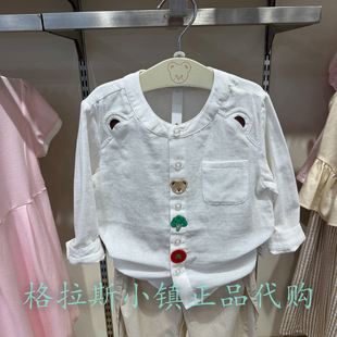 PawinPaw婴童专柜正品26夏新款男宝卡通圆领长袖衬衫PBYAG2471Q