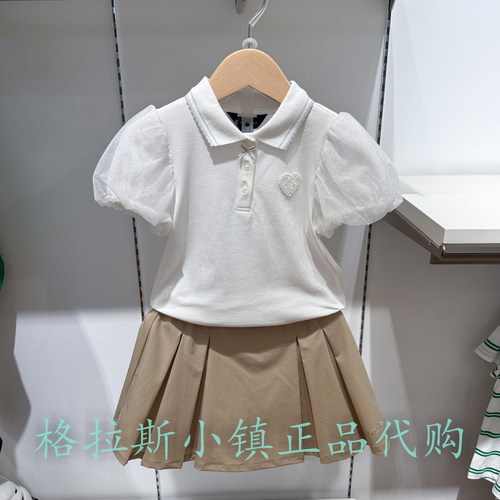 Polowalk童装夏女童翻领短袖T恤