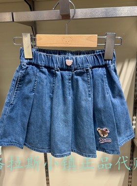 PawinPaw童装专柜正品26春新款女童牛仔裙百褶裙半身裙PCWJF3821M