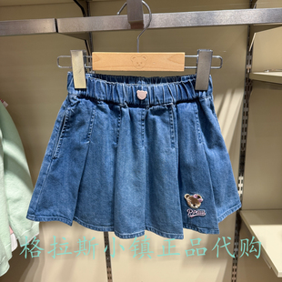 PawinPaw童装专柜正品26春新款女童牛仔裙百褶裙半身裙PCWJF3821M