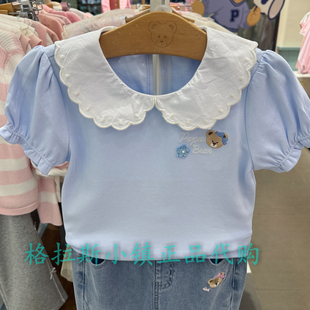 PawinPaw童装专柜正品26年夏款女童甜美翻领泡泡袖T恤PCHAG6422E