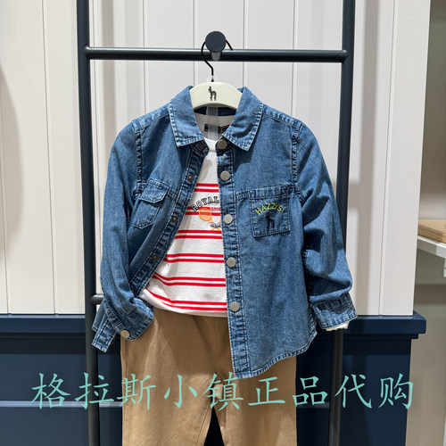 特价hazzys哈吉斯男童牛仔衬衣