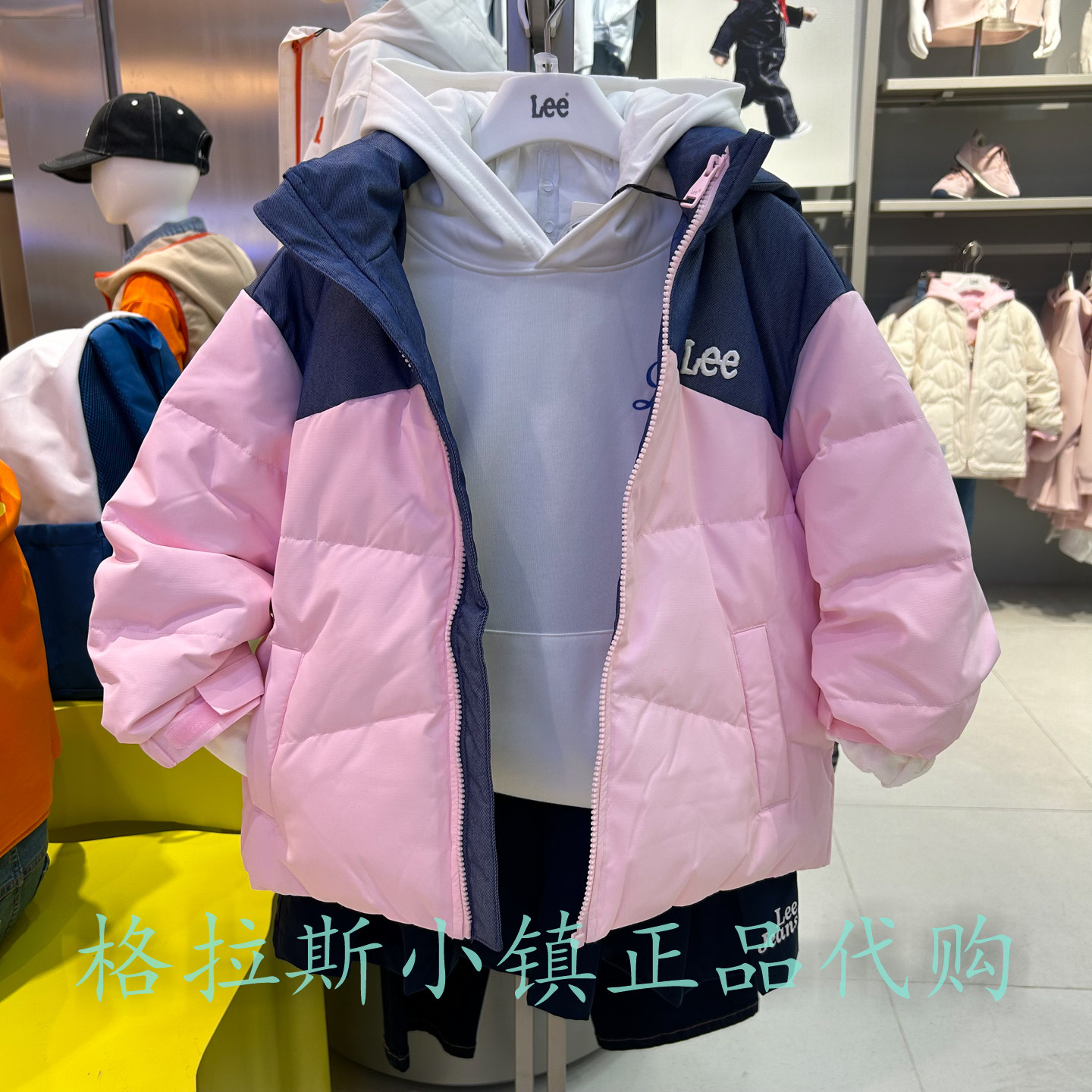 特价Lee Kids童装专柜正品冬女童三防连帽羽绒服外套LK5D4WUT0003