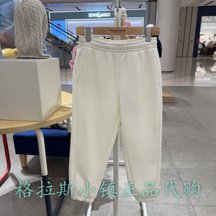 特惠Elandkids童装专柜正品24冬款女童加绒束脚运动裤EKSME4T06A