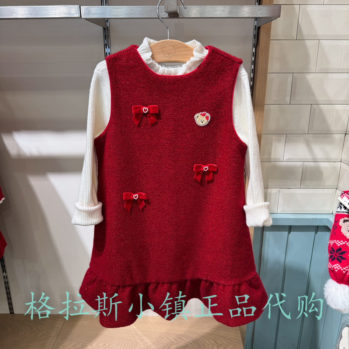 PawinPaw童装冬女童背心连衣裙