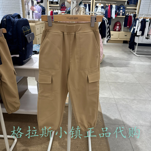 Elandkids衣恋童装专柜正品25冬款男童加绒束脚工装裤EKTAF4V02A