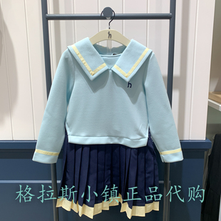 hazzys哈吉斯童装国内代购特惠冬款女童拼接连衣裙HTS12NA55MMT