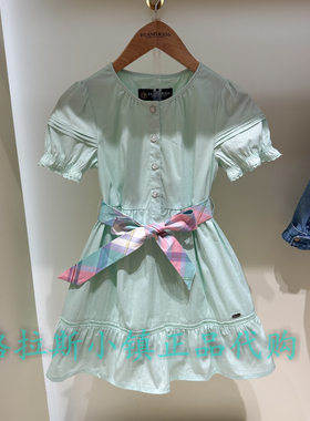 Elandkids衣恋童装专柜正品26夏款女童甜美腰带连衣裙EKOWG2325A
