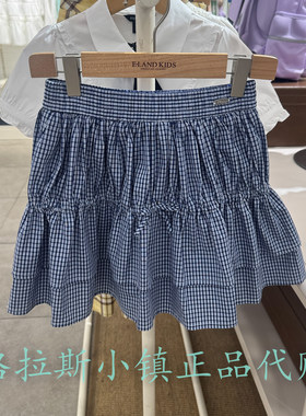 衣恋童装夏新款女童格纹半身裙