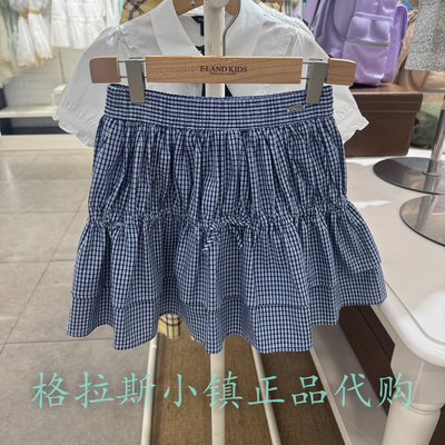 衣恋童装夏新款女童格纹半身裙