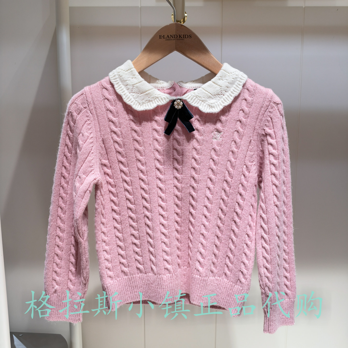 衣恋童装冬女童羊毛混纺翻领毛衣