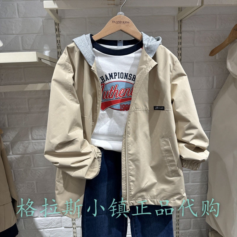 Elandkids衣恋童装专柜正品25年春款男童休闲连帽外套EKJAF2211E