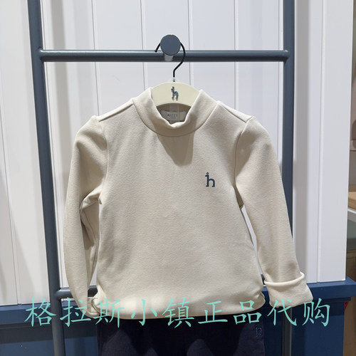哈吉斯童装秋冬男女童半高领T恤