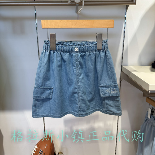 Polowalk童装夏女童水洗牛仔裙裤