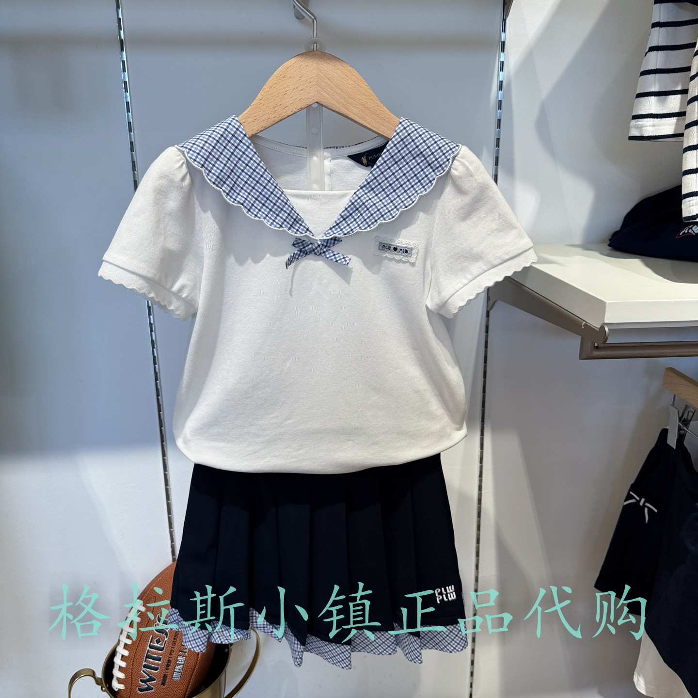 Polowalk童装夏女童翻领短袖T恤