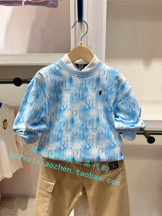 童装 Polo KIDS正品 24年春新款 walk 男童字母晕染卫衣BQSW412A0201