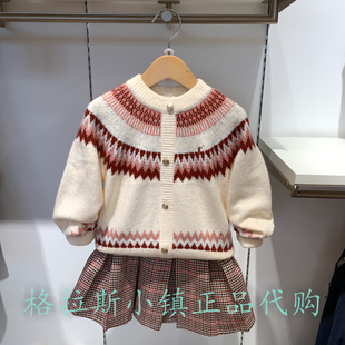 Polo walk KIDS童装专柜正品25冬款女童甜美圆领毛衣C41W535C0371