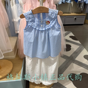 PawinPaw童装专柜正品26夏款女童无袖衬衫+阔腿裤套装PCSMG2521K