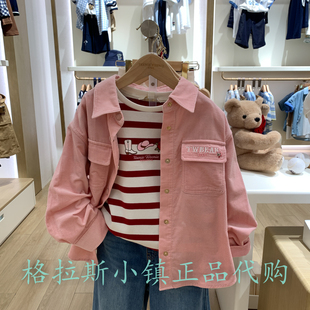 TeenieWeenie童装专柜正品25秋冬女童纯棉灯芯绒衬衫TKYW254951B